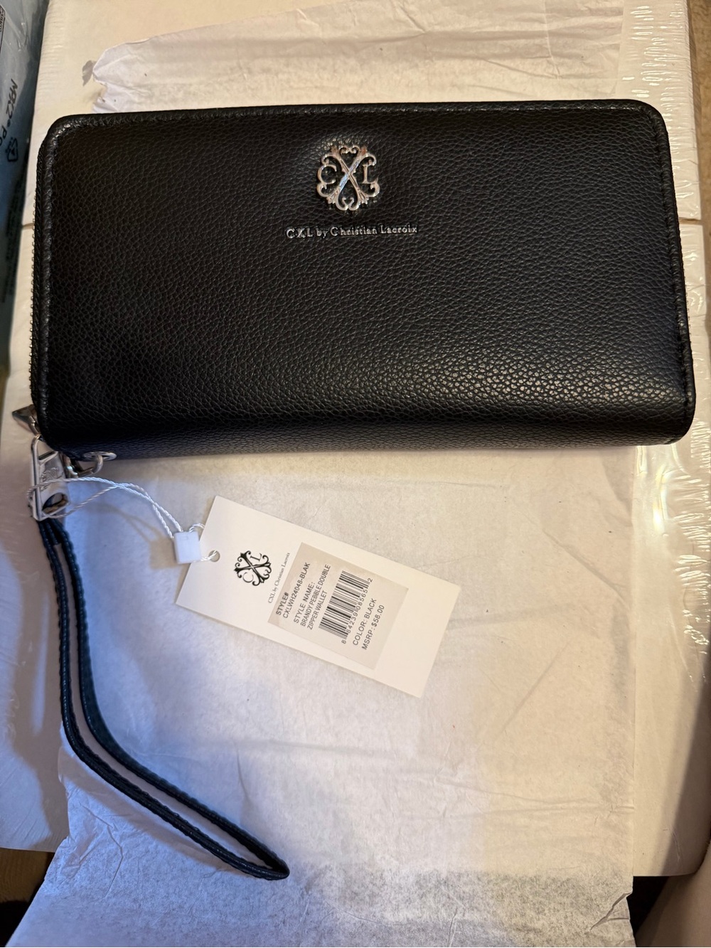CXL by Christian Lacroix Black Zip Wallet